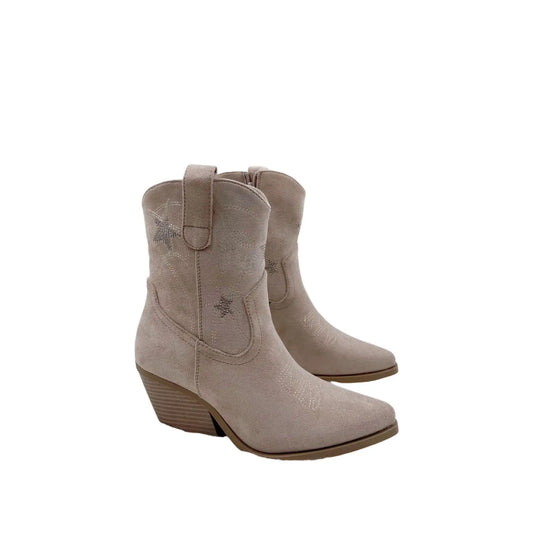 Botines Camperos para Mujer | Botas Cowboy Efecto Ante con Tacón Ancho