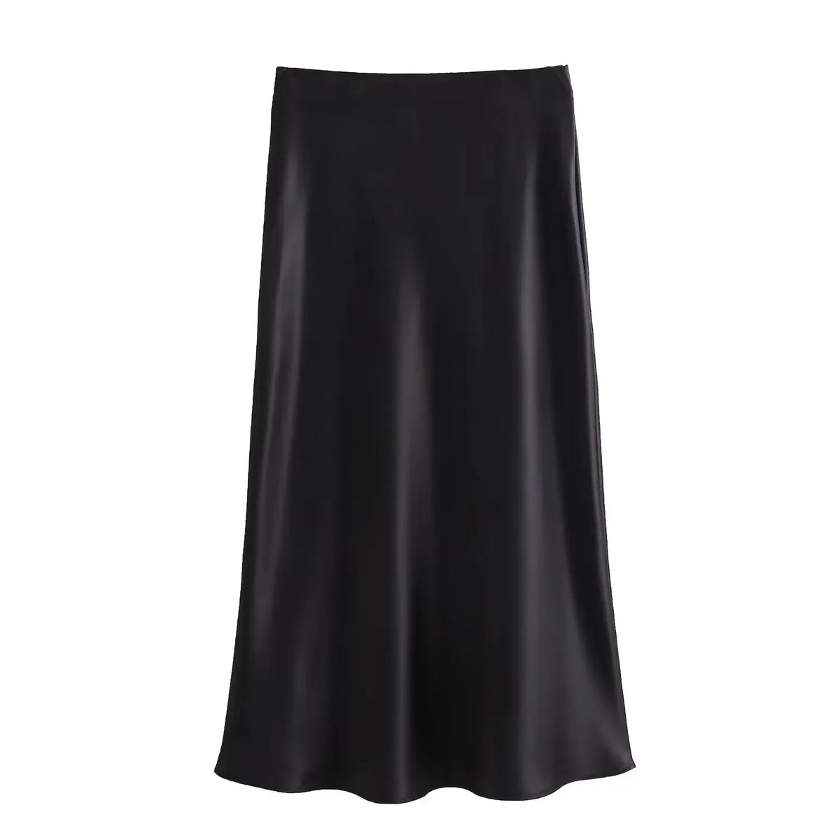 Falda Satinada Midi para Mujer | Cintura Alta