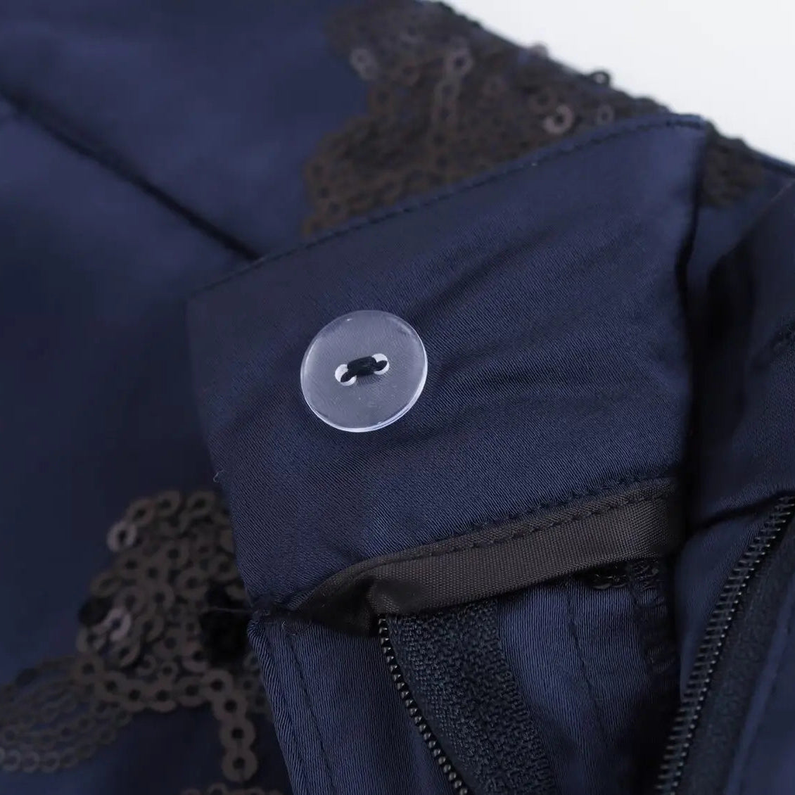 Conjunto Blazer y Pantalón Azul Marino para Mujer | Estampado de Lentejuelas