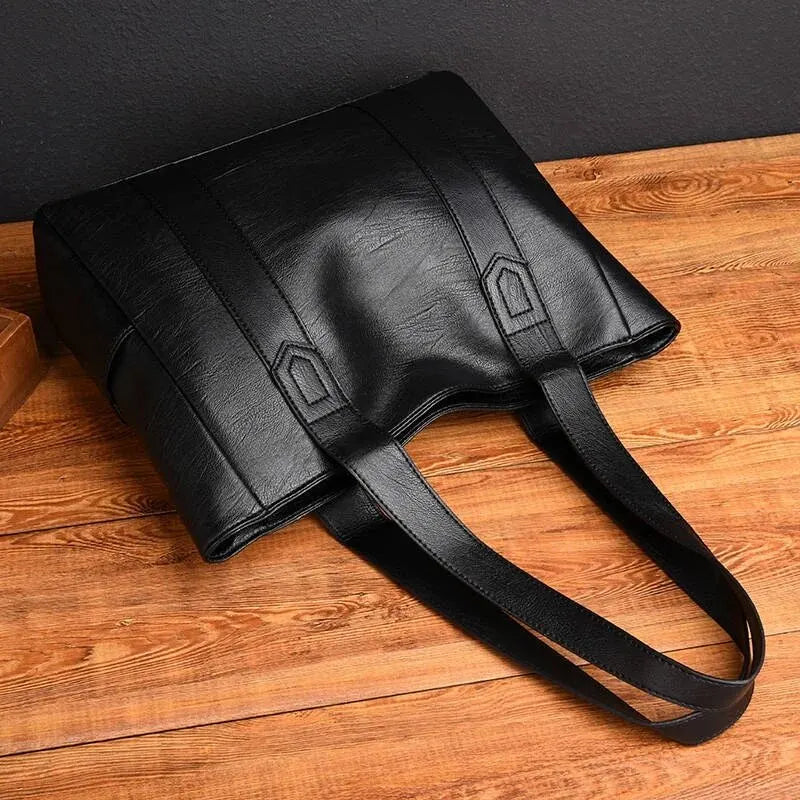 Bolso Shopper Grande Negro para Mujer | Piel Sintética