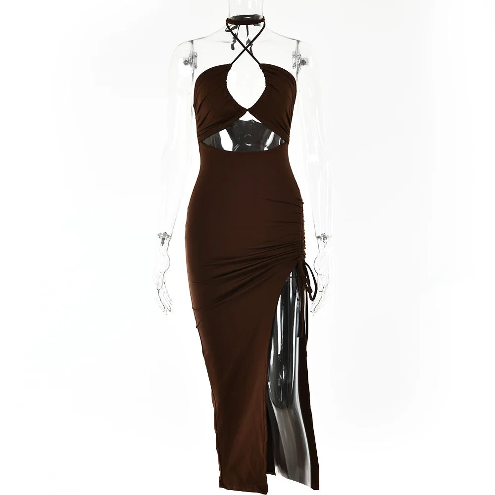 Vestido Midi Entallado para Mujer | Vestido Ajustado con Escote en V
