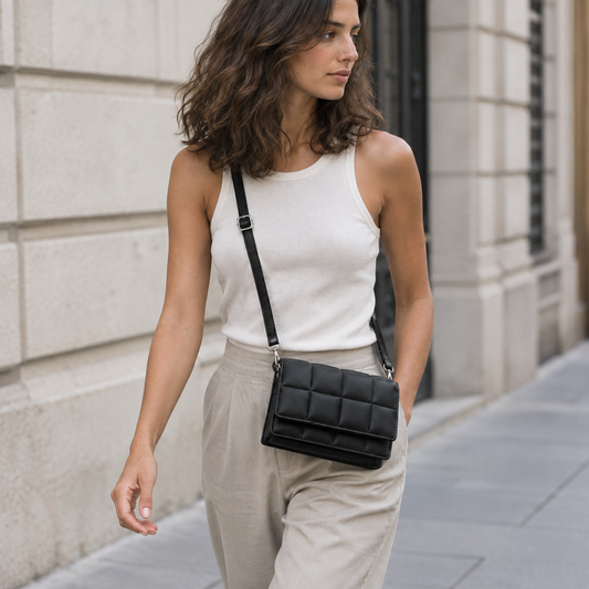 Bolso bandolera pequeño Negro, secundaria lifestyle llevado en calle