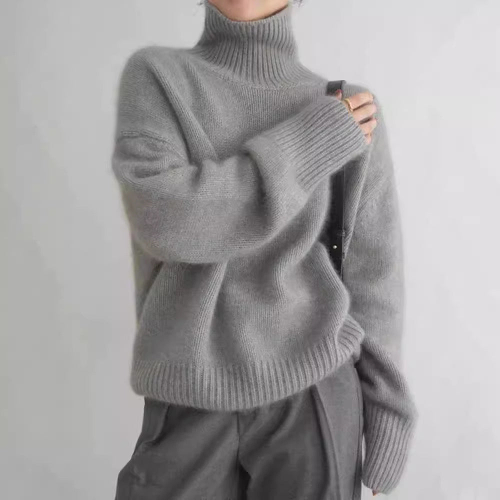 Jersey de cuello alto para mujer, foto real