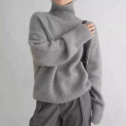 Jersey de cuello alto para mujer, foto real