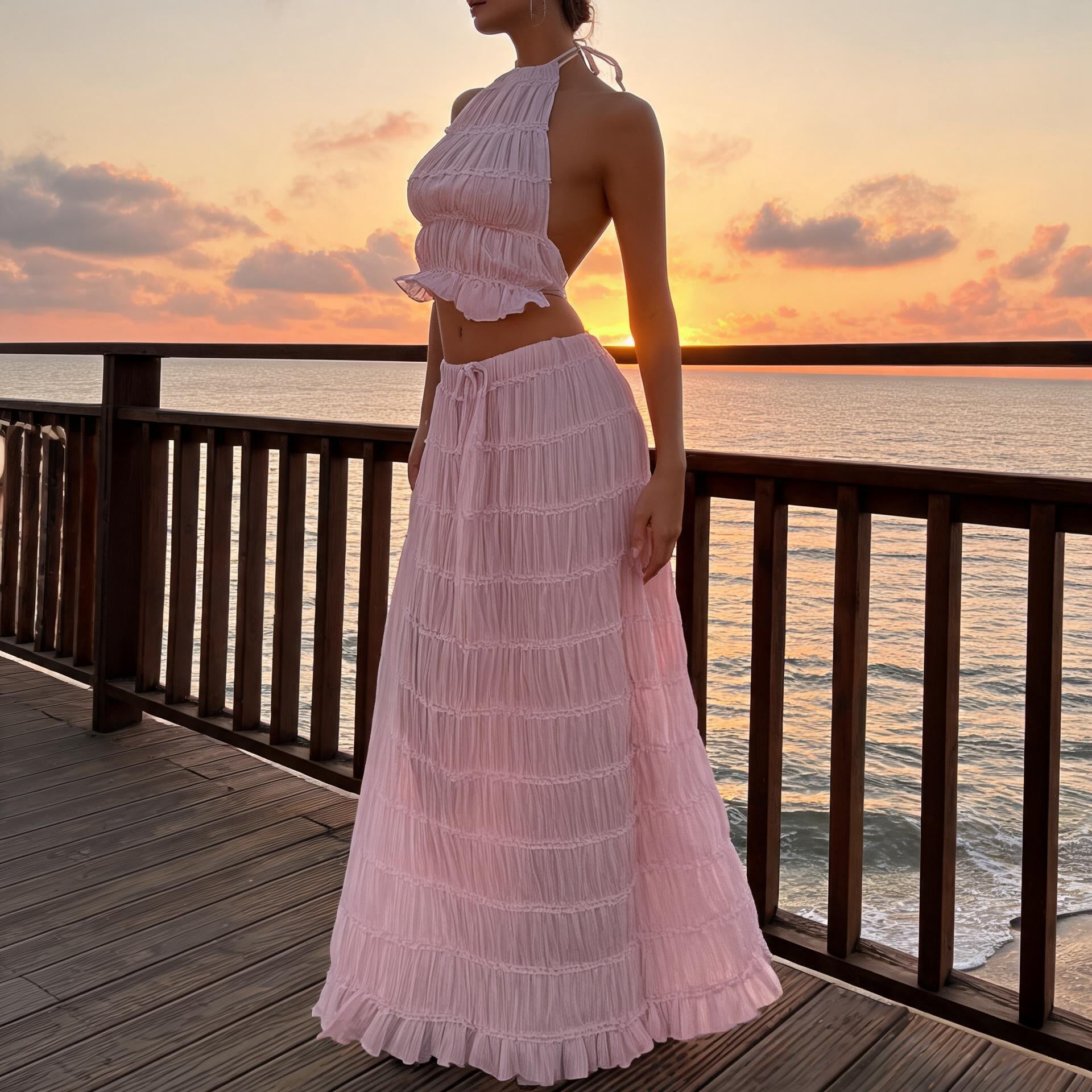 Conjunto boho rosa