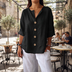 Camisa de lino negra - Carlota Maré