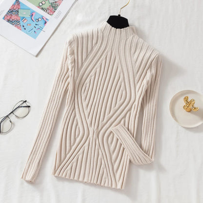 Jersey Cuello Alto para Mujer | Punto Slim Fit