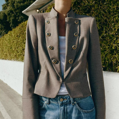 Blazer militar para mujer, foto real