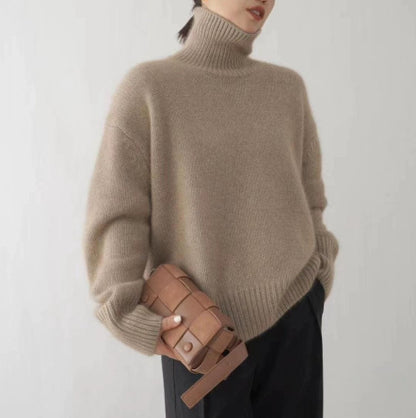 Jersey de cuello alto para mujer, foto real
