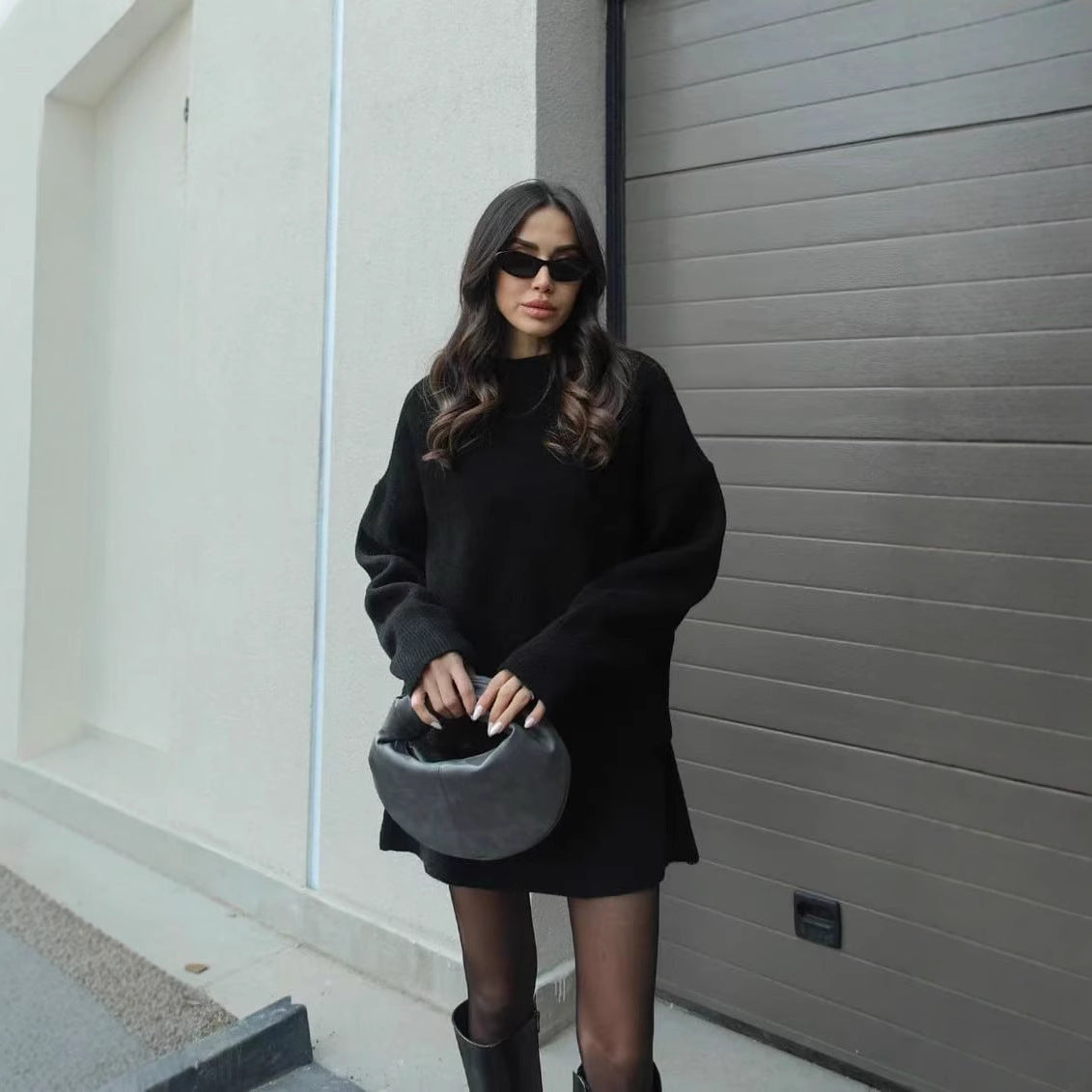 Conjunto de punto para mujer, foto real
