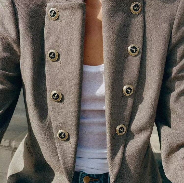 Blazer militar para mujer, foto real