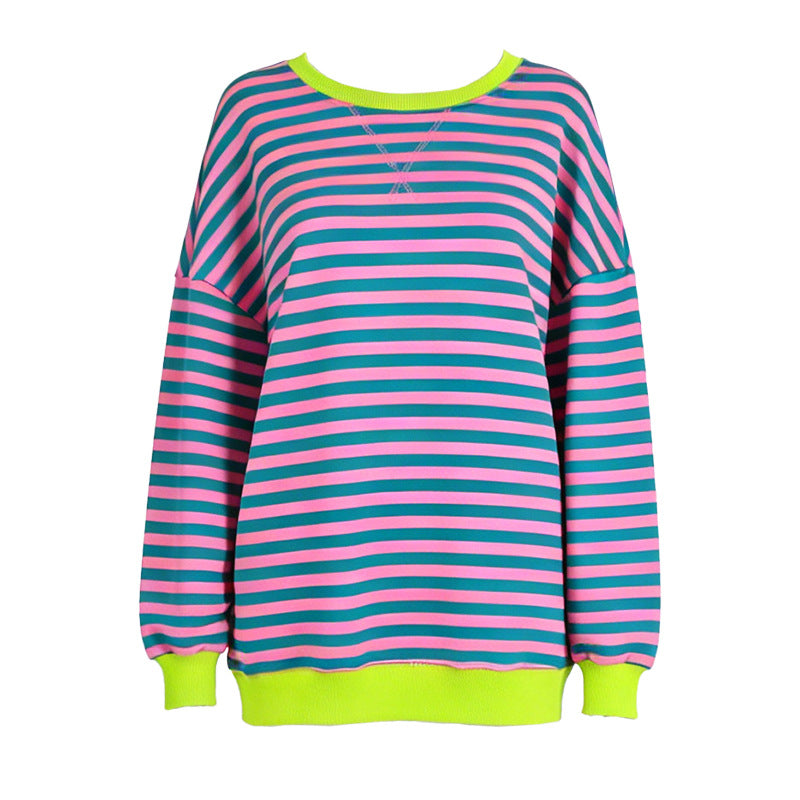 Jersey de rayas para mujer, foto real