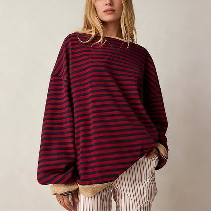 Jersey de rayas para mujer, foto real