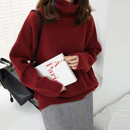 Jersey de cuello alto para mujer, foto real