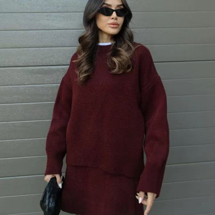 Conjunto de punto para mujer, foto real