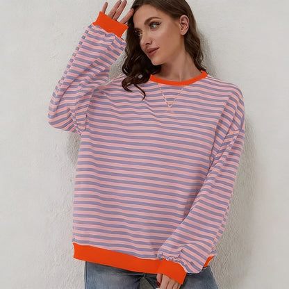 Jersey de rayas para mujer, foto real