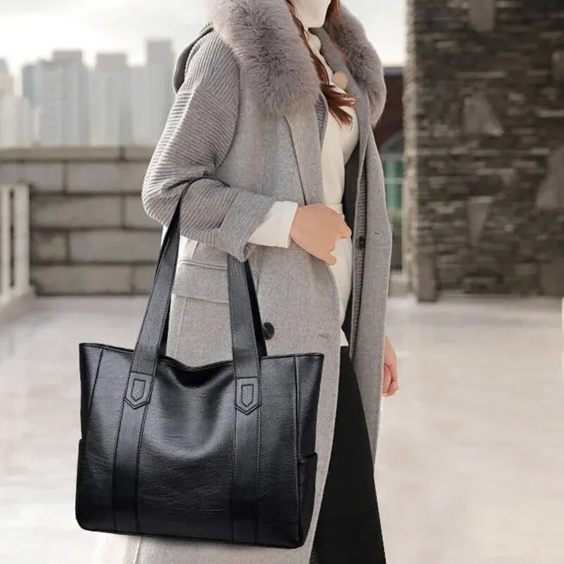 Bolso Shopper Grande Negro para Mujer | Piel Sintética