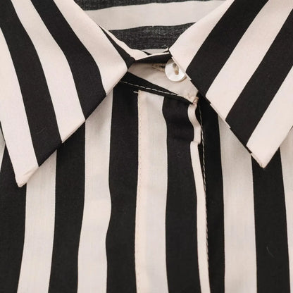 Camisa de Rayas Oversize para Mujer | Cinturón de Contraste