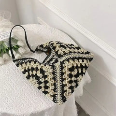 Bolso de Rafia para Mujer | Tote de Playa Tejido, Gran Capacidad