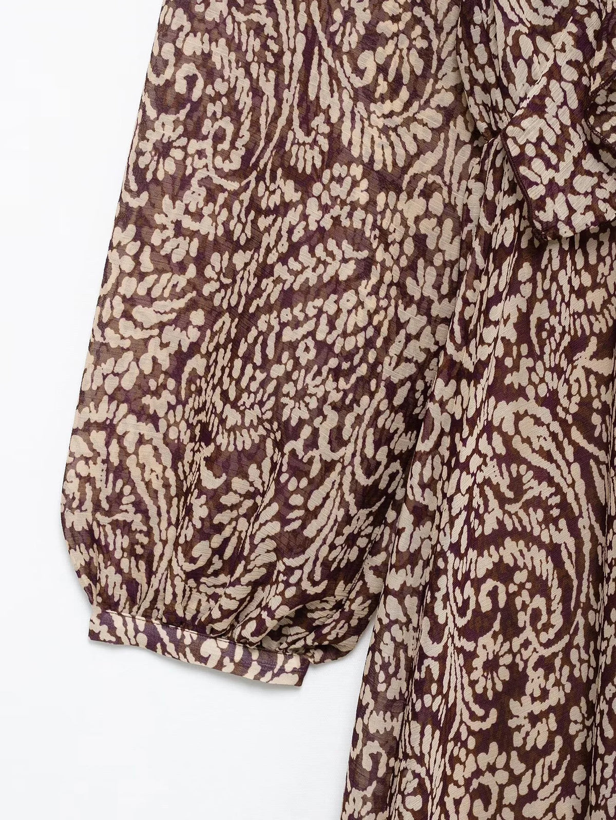 Vestido Midi Estampado para Mujer | Vestido Vintage de Manga Larga y Escote en V