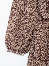 Vestido Midi Estampado para Mujer | Vestido Vintage de Manga Larga y Escote en V