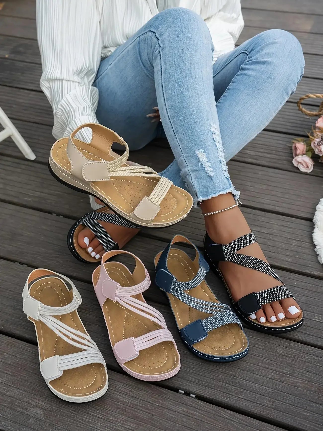 Sandalias de Cuña para Mujer | Sandalias de Verano de Suela Gruesa Cómodas
