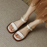 Sandalias de Tacón Bajo para Mujer | Sandalias de Piel Cómodas de Verano