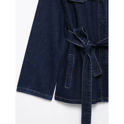 Conjunto Vaquero para Mujer | Chaqueta Vaquera con Cinturón y Vaquero Recto