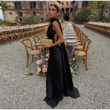 Vestido Largo Satinado para Mujer | Maxi de Verano Halter de Efecto Seda