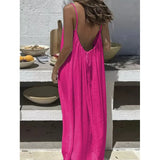 Vestido Largo de Verano de Tirantes para Mujer | Vestido Maxi de Playa con Espalda Descubierta