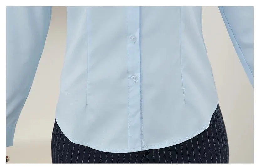 Camisa Blanca Entallada para Mujer | Camisa de Vestir Clásica de Oficina