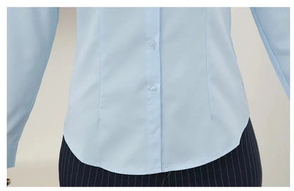 Camisa Blanca Entallada para Mujer | Camisa de Vestir Clásica de Oficina