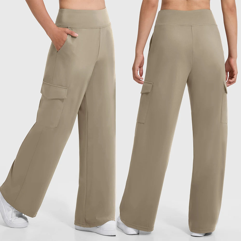 Pantalón Cargo Caqui para Mujer | Ancho Bolsillos