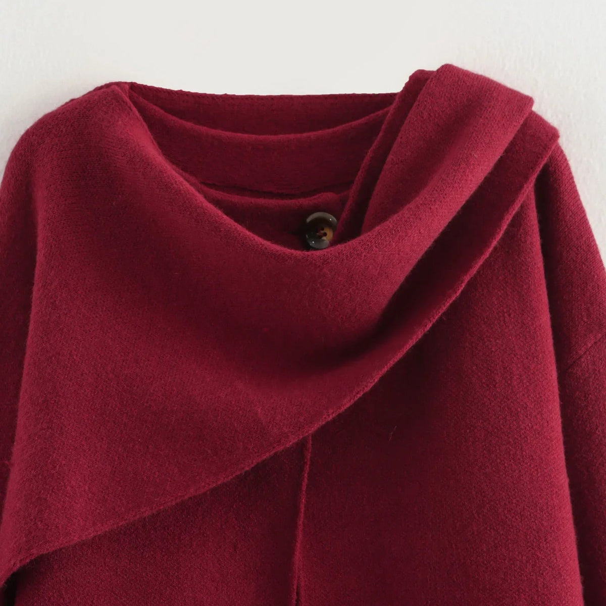Jersey Oversize de Punto para Mujer | Con Bufanda Cruzada Estilo Capa
