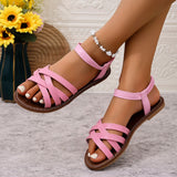 Sandalias Romanas para Mujer | Sandalias Planas de Verano con Tiras y Suela Antideslizante