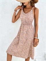 Vestido Midi Boho Halter para Mujer | Vestido Floral de Verano con Abertura