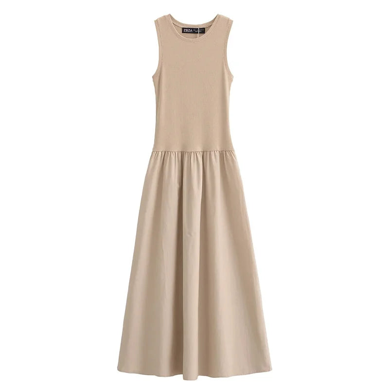 Vestido Largo Canalé para Mujer | Vestido Maxi de Tirantes Anchos de Verano