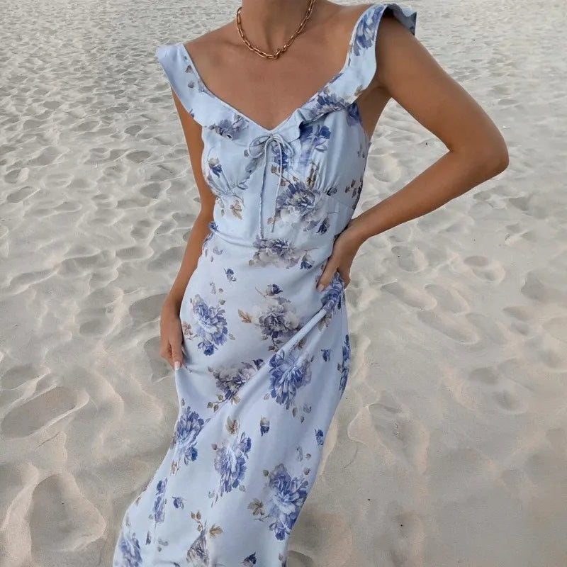 Vestido Corto Floral Cruzado para Mujer | Vestido de Tirantes de Verano
