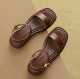 Sandalias de Tacón Bajo para Mujer | Sandalias de Piel Cómodas de Verano
