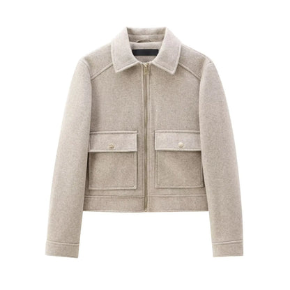 Chaquetón Corto de Invierno para Mujer | Cuello Camisero