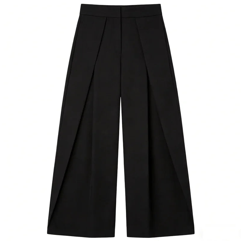Pantalón Ancho Plisado para Mujer | Baggy de Cintura Alta y Pinzas