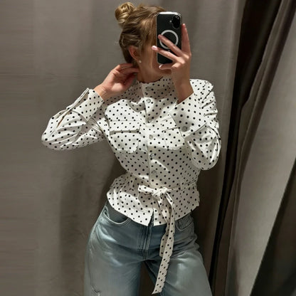 Top y Pantalón de Lunares para Mujer | Conjunto Crop a Juego