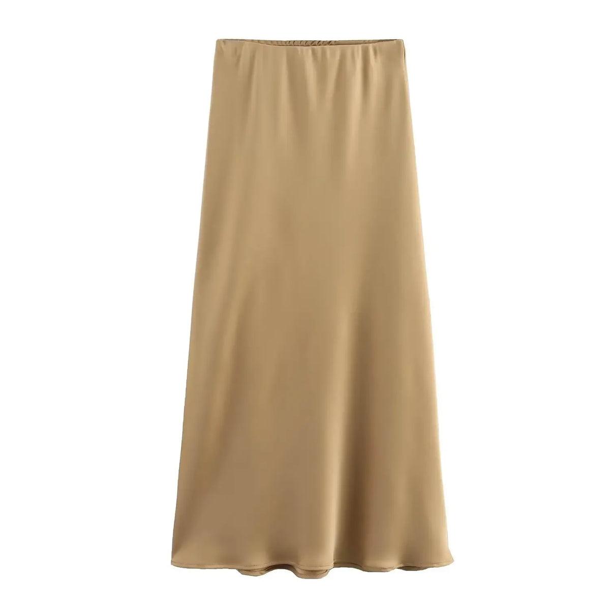 Falda Satinada Midi para Mujer | Cintura Alta
