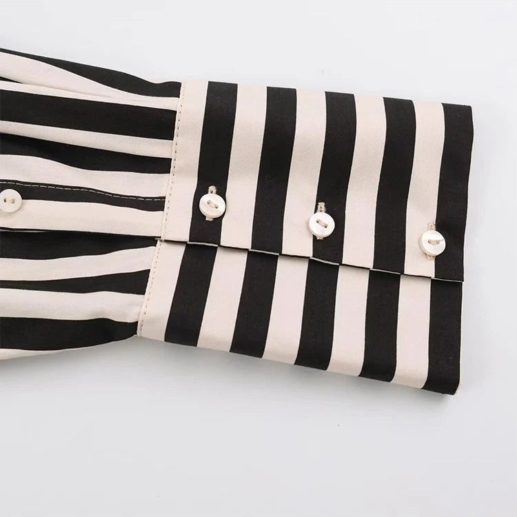 Camisa de Rayas Oversize para Mujer | Cinturón de Contraste