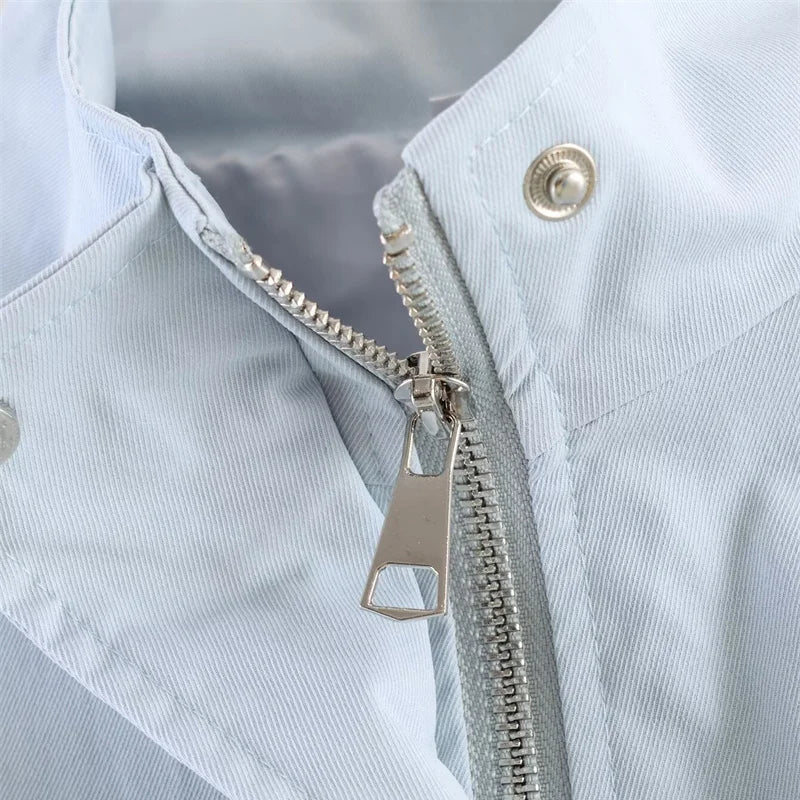 Chaqueta Entretiempo Cuello Alto para Mujer | Cordón Peplum