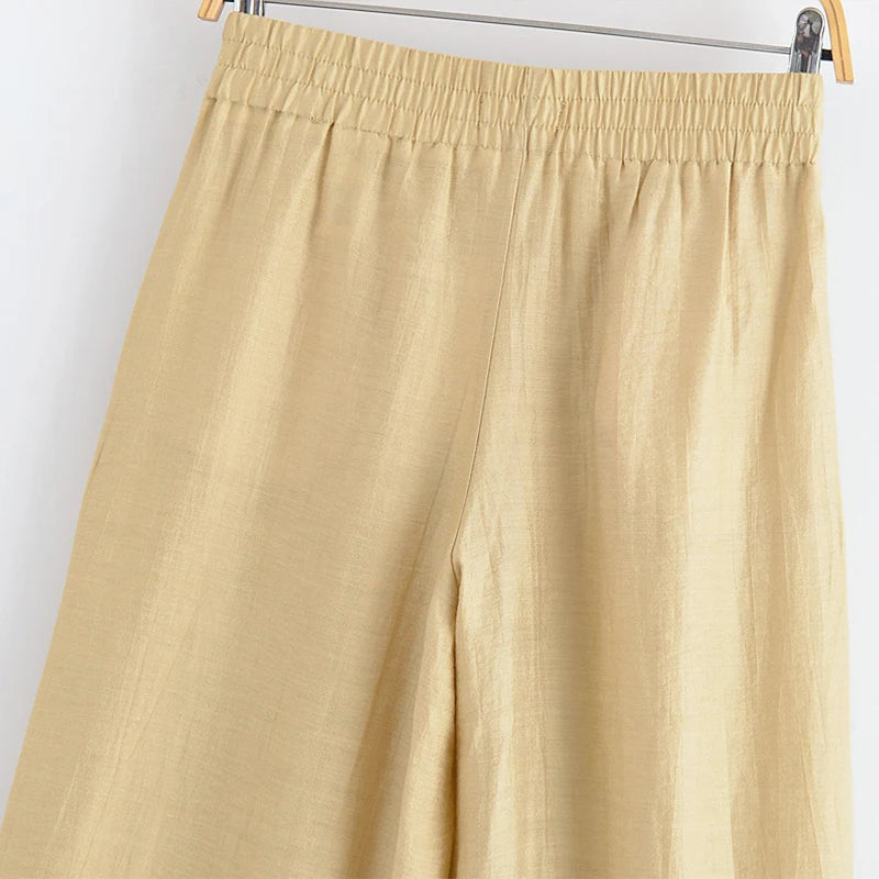 Conjunto Camisa y Pantalón Satinado para Mujer | Cintura Alta