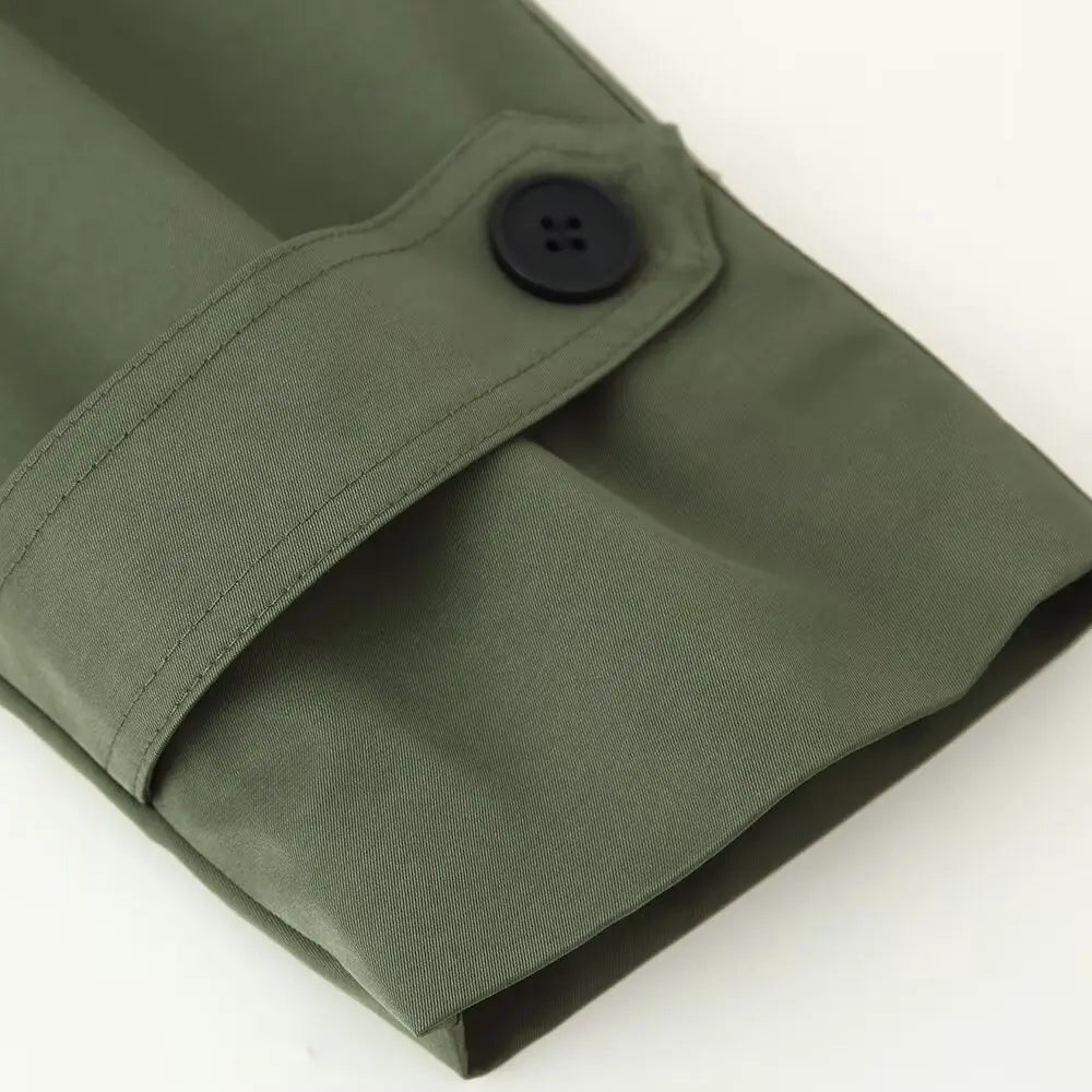 Gabardina Corta para Mujer | Trench Cruzado con Cuello Alto y Cinturón