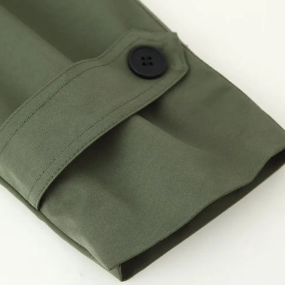 Gabardina Corta para Mujer | Trench Cruzado con Cuello Alto y Cinturón