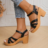 Sandalias de Tacón para Mujer | Sandalias Trenzadas de Plataforma con Tiras