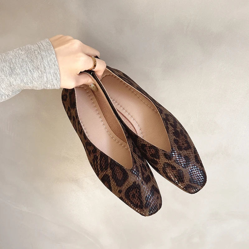Bailarinas Animal Print para Mujer | Bailarina de Piel Grabada de Otoño